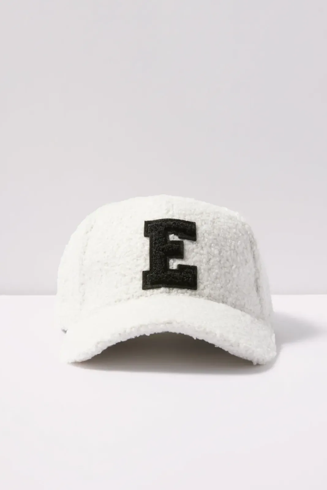 Hats<EVEREVE Initial Sherpa Baseball Hat Ivory