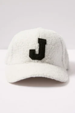 Hats<EVEREVE Initial Sherpa Baseball Hat Ivory