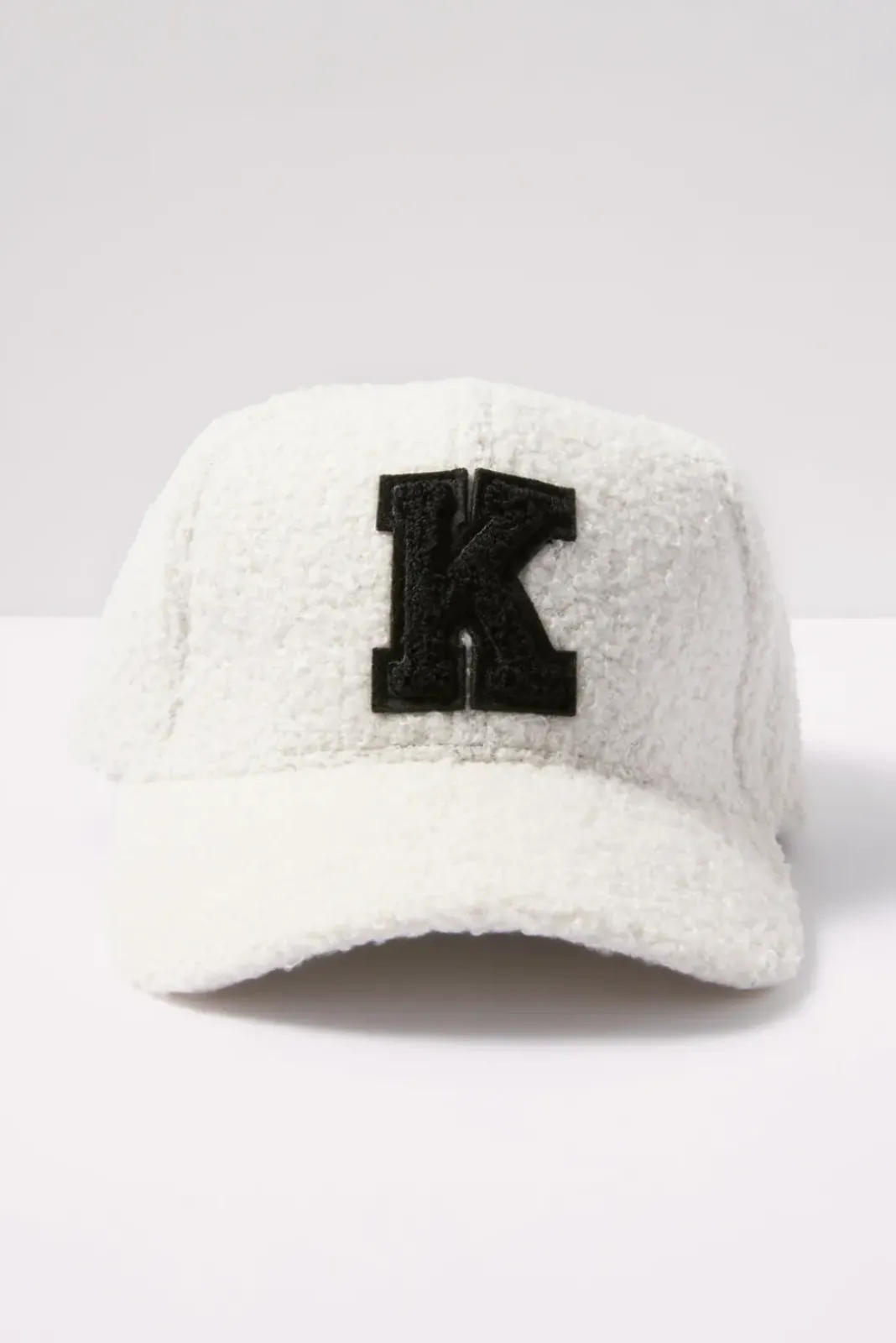 Hats<EVEREVE Initial Sherpa Baseball Hat Ivory