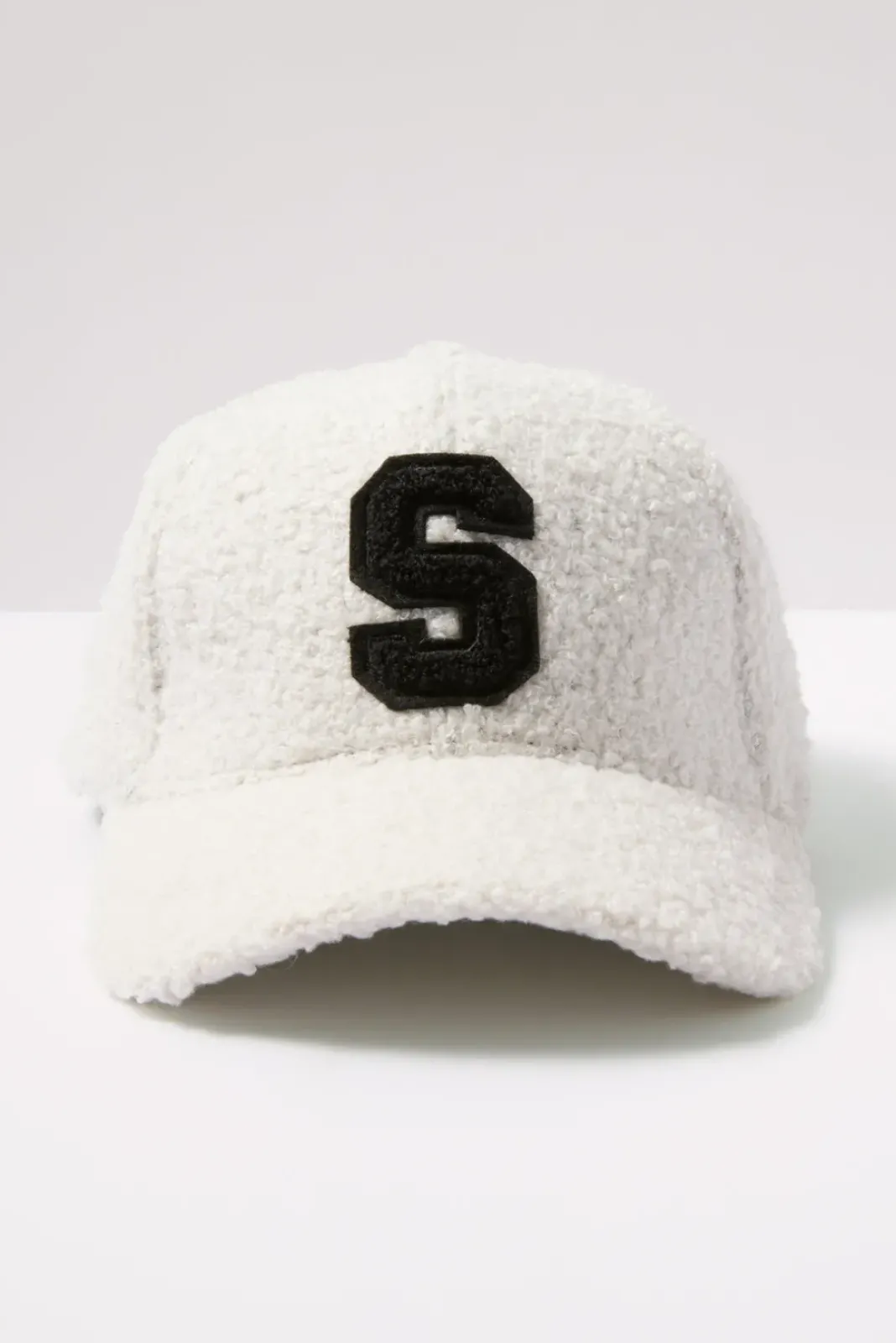 Hats<EVEREVE Initial Sherpa Baseball Hat Ivory