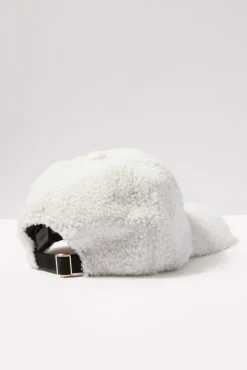 Hats<EVEREVE Initial Sherpa Baseball Hat Ivory