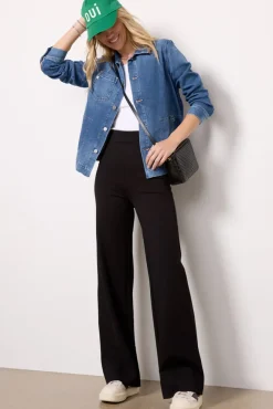 Pants & Leggings<RAG AND BONE Irina Ponte Wide Leg Pant Black