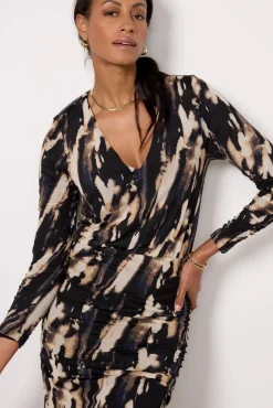 Dresses<EVEREVE Iris Mesh Bodycon Blackneutralabstract