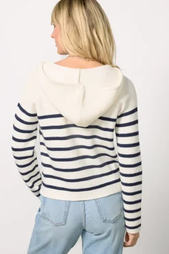 Sweaters<EVEREVE Isabel Hoodie Lady Like Navy/Whitestripe