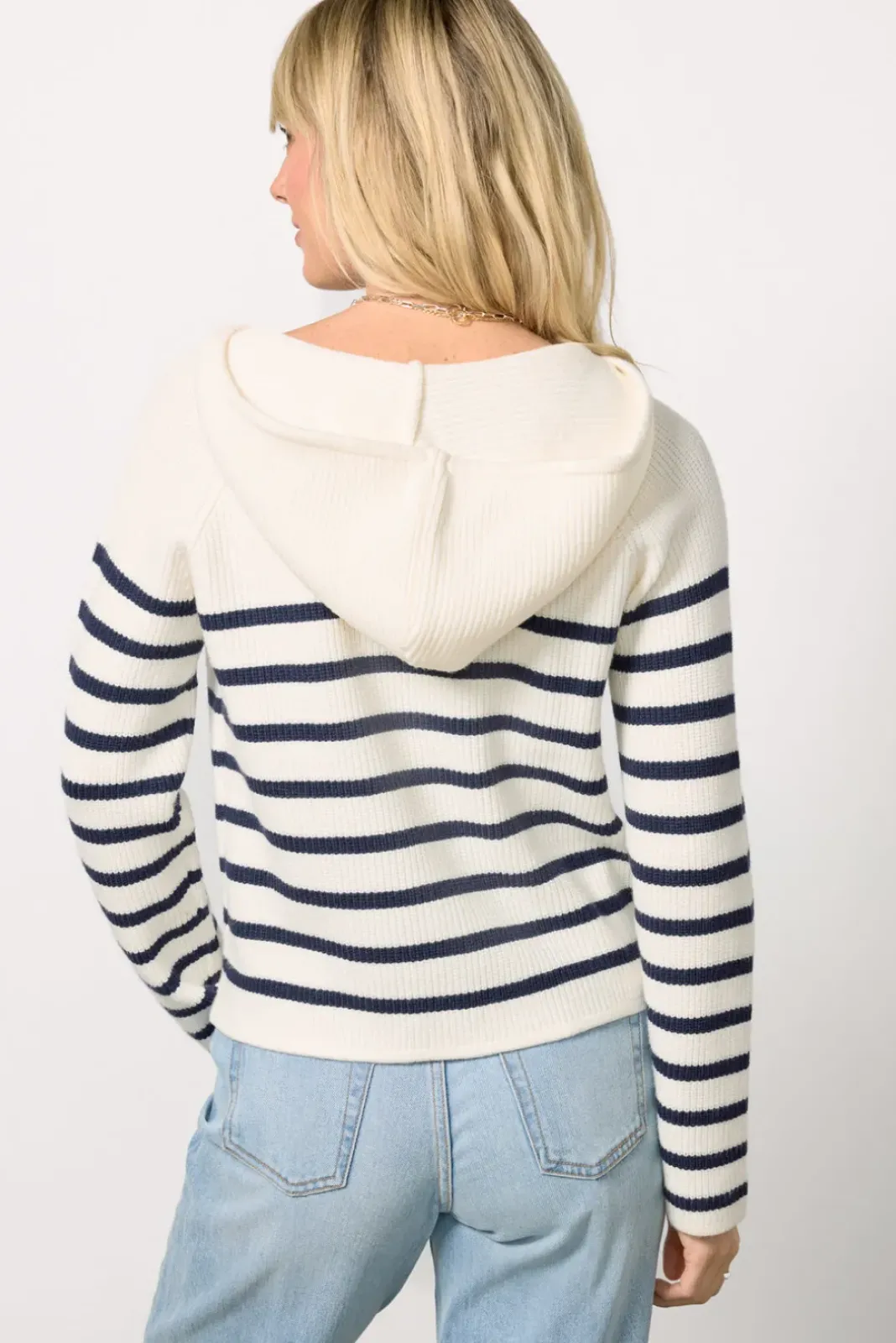 Sweaters<EVEREVE Isabel Hoodie Lady Like Navy/Whitestripe