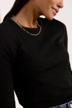 Tops & Tees<SPLENDID Isabella Shimmer Tee Black