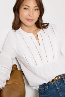 Tops & Tees<EVEREVE Jacqueline Lace Inset Blouse White