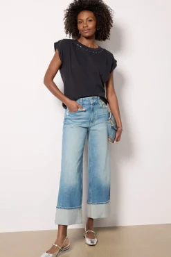 Tops & Tees<EVEREVE Jaden Stud Muscle Tee Washedblack