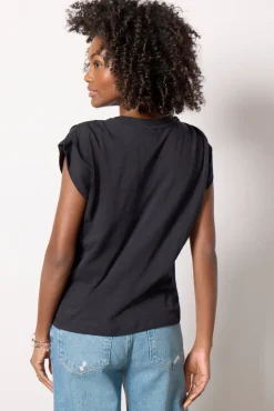 Tops & Tees<EVEREVE Jaden Stud Muscle Tee Washedblack