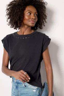 Tops & Tees<EVEREVE Jaden Stud Muscle Tee Washedblack