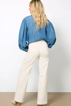 Jeans<KUT FROM THE KLOTH Jean High Rise Wide Leg Ecru