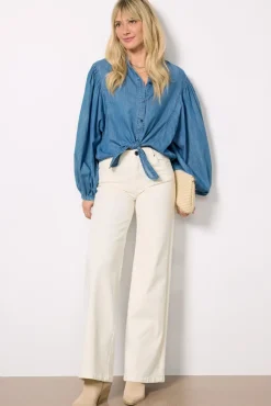 Jeans<KUT FROM THE KLOTH Jean High Rise Wide Leg Ecru