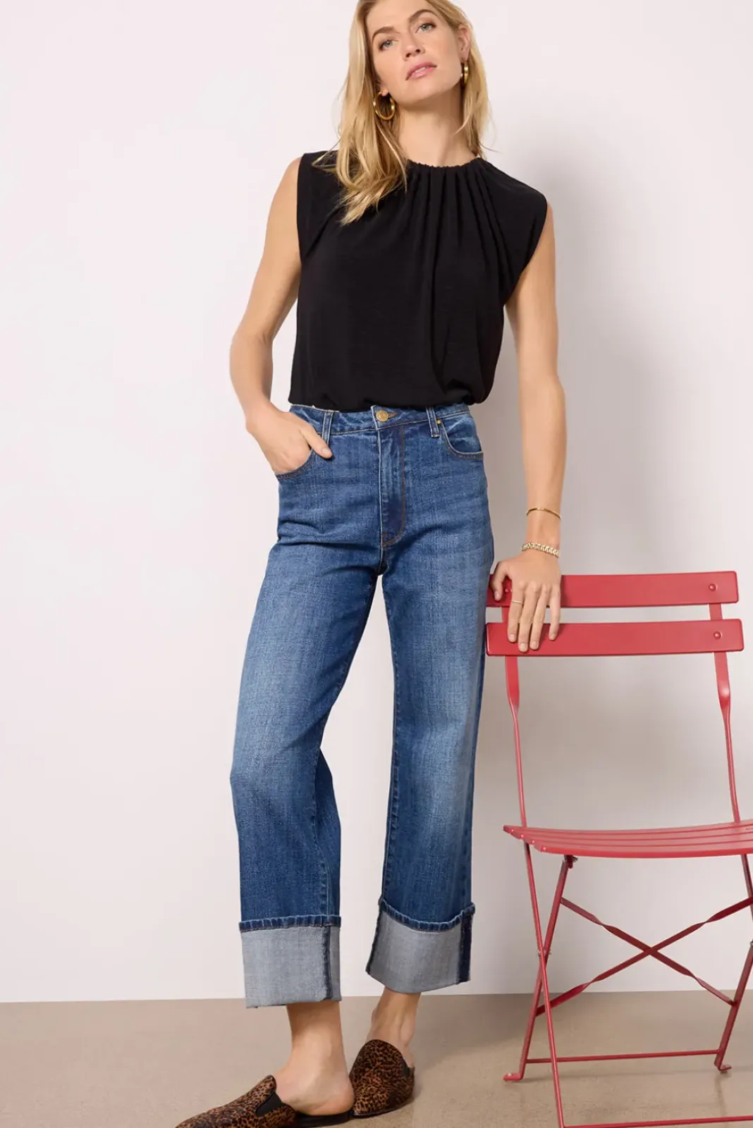 Tops & Tees<MICHAEL STARS Jen Gathered Top Black