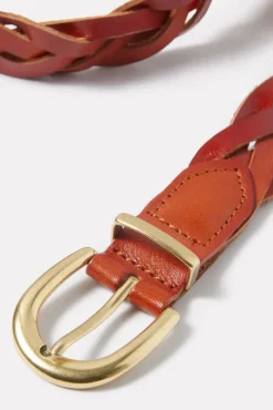 Belts<EVEREVE Jessa Skinny Braided Belt Cognac