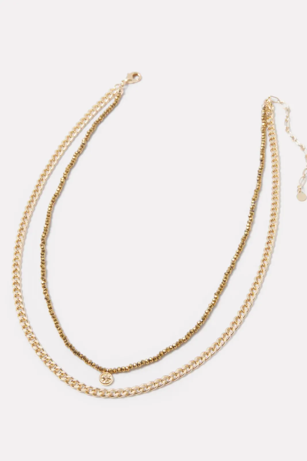 Jewelry<EVEREVE Jett Layered Necklace Gold/Grey