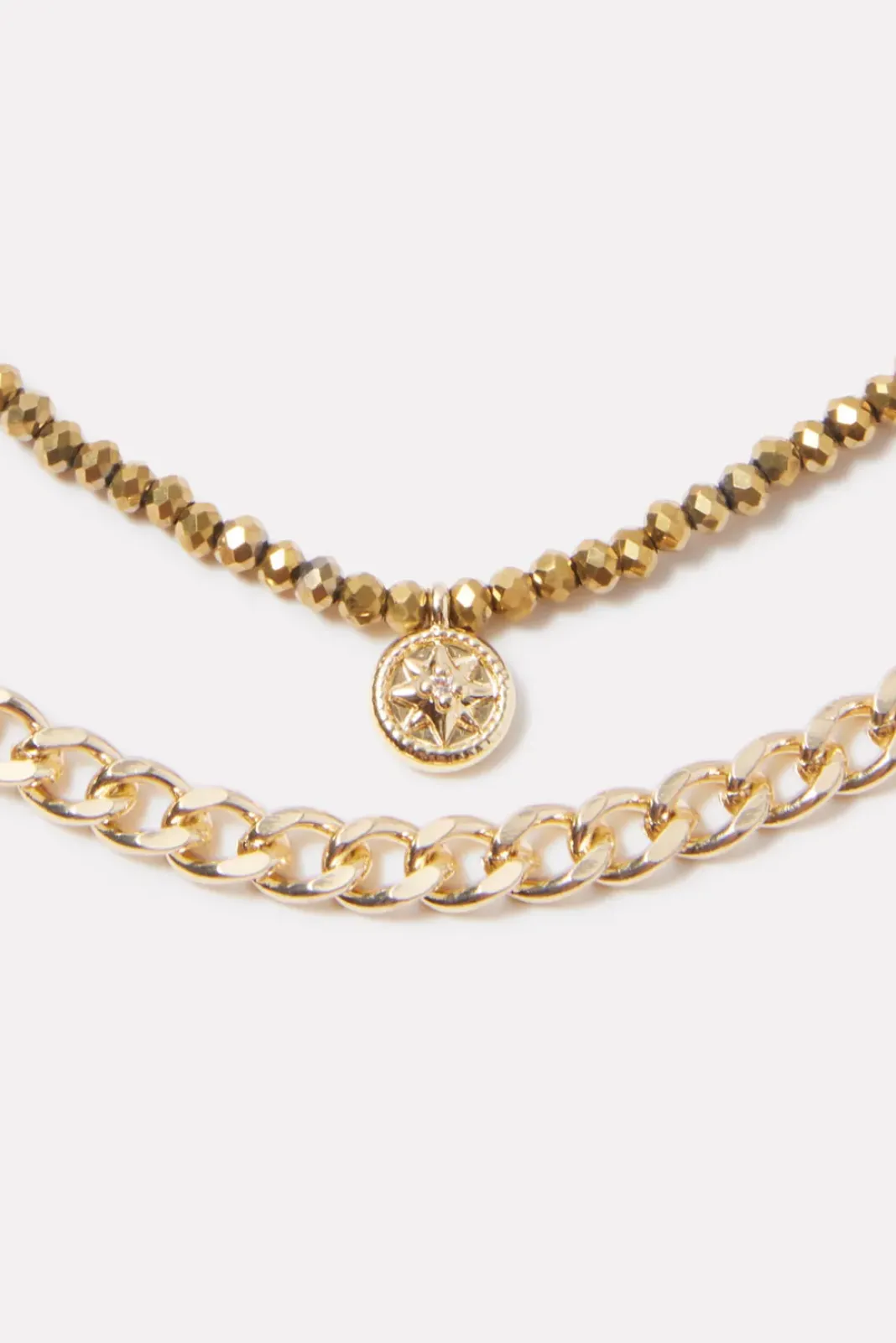 Jewelry<EVEREVE Jett Layered Necklace Gold/Grey