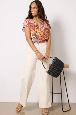 Jeans<KUT FROM THE KLOTH Jodi Wide Leg Jean Ecru