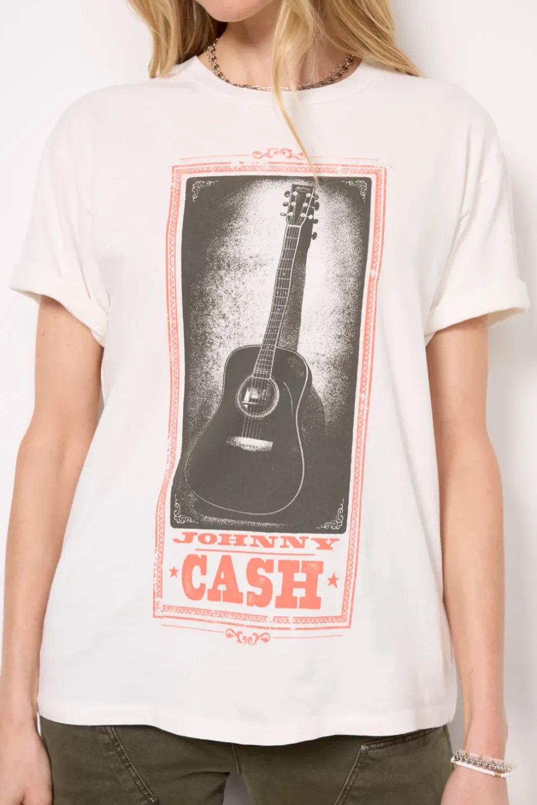 Tops & Tees<DAYDREAMER Johnny Cash Tee Vintagewhite