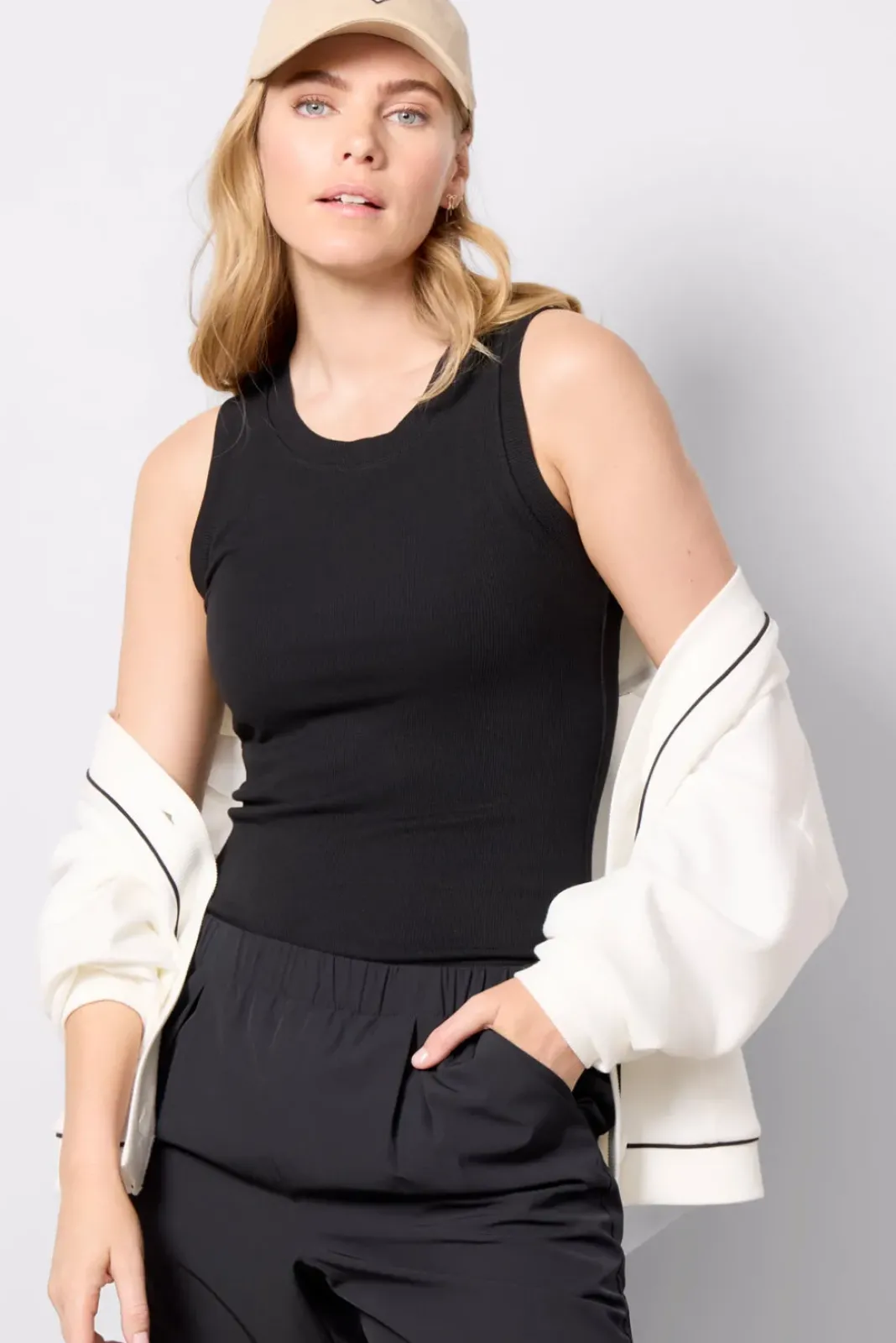 Matching Sets|Tops & Tees<LNA Jones Rib Tank Black