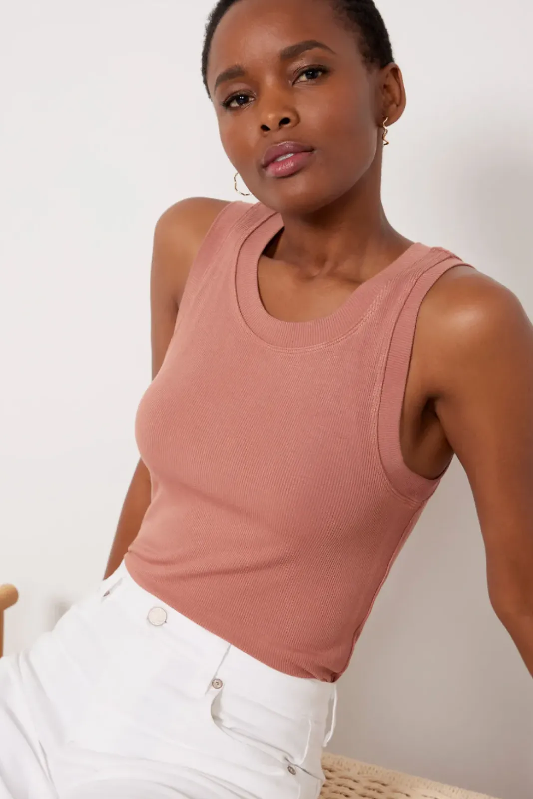 Tops & Tees<LNA Jones Rib Tank Bronze