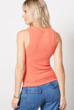 Tops & Tees<LNA Jones Rib Tank Heathercoral