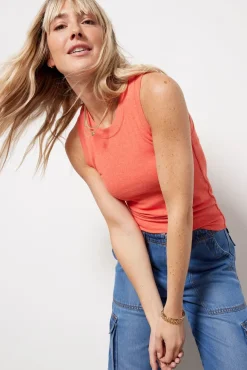 Tops & Tees<LNA Jones Rib Tank Heathercoral