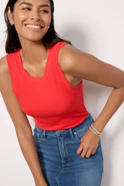 Tops & Tees<LNA Jones Rib Tank Poppy