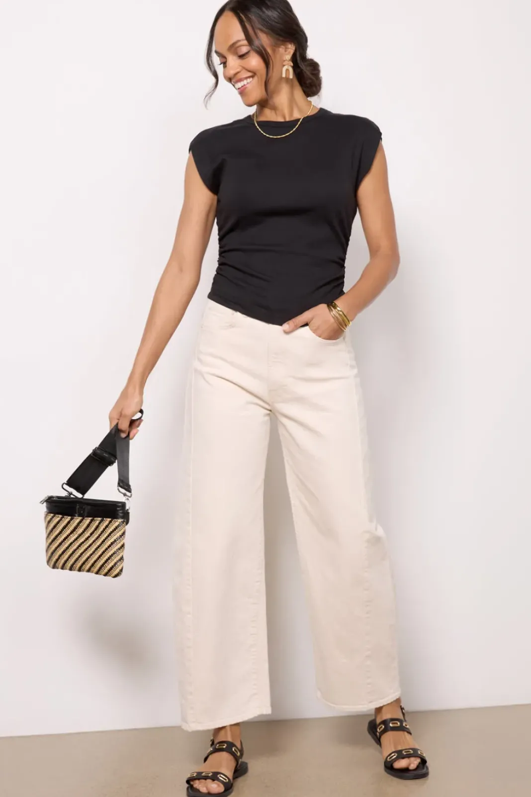Tops & Tees<MICHAEL STARS Joni Crew Neck Top Black