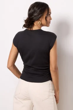 Tops & Tees<MICHAEL STARS Joni Crew Neck Top Black