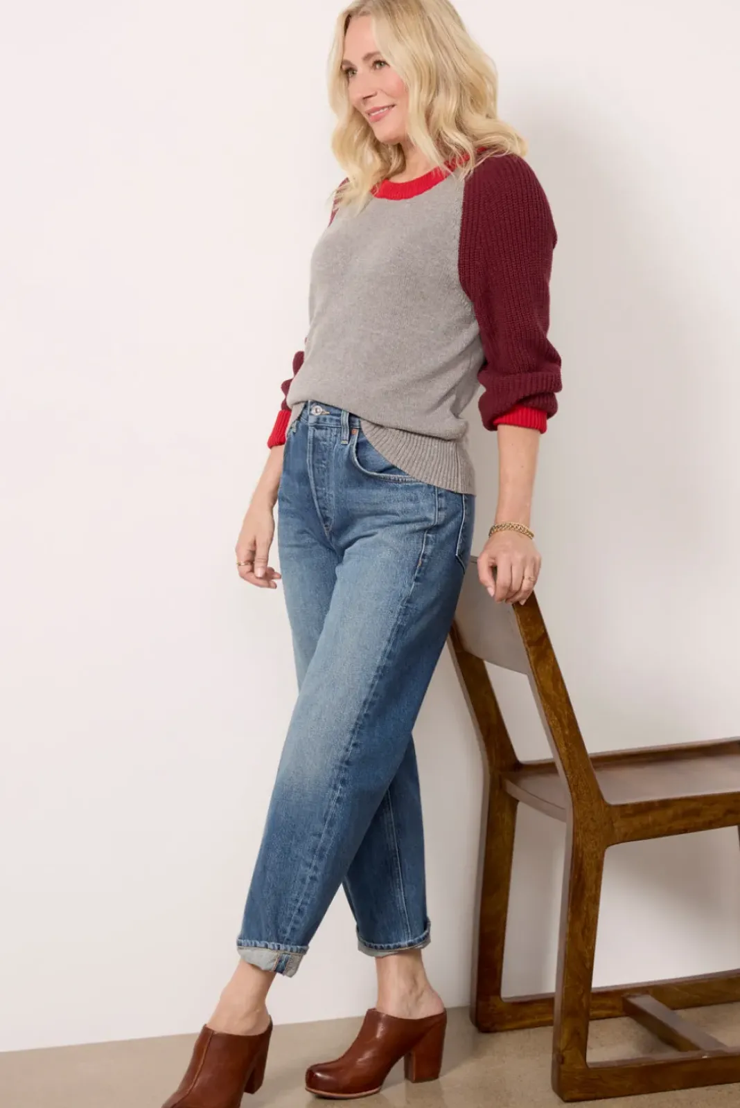 Sweaters<EVEREVE Jordan Pullover Burgundy/Grey