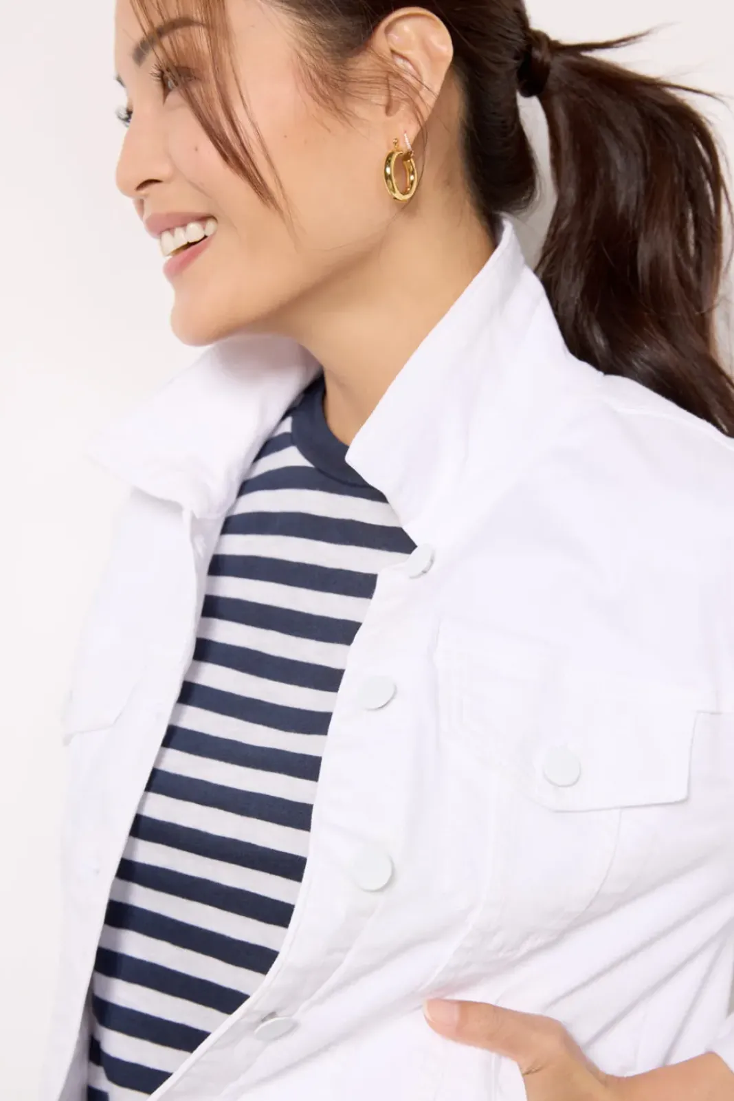 Blazers & Jackets<KUT FROM THE KLOTH Julia Denim Jacket Opticwhite