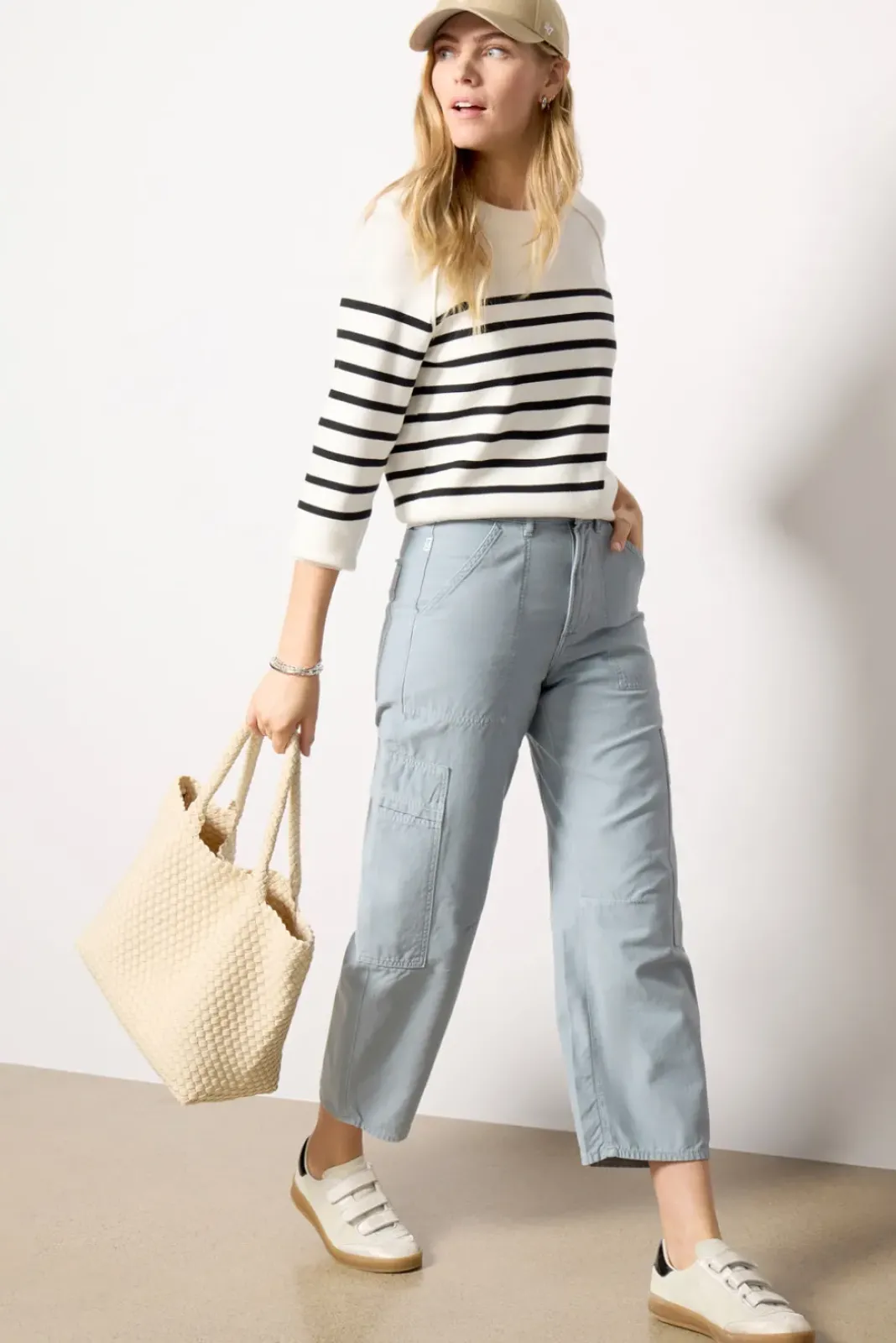 Sweaters<EVEREVE June Stripe Pullover White/Blackstripe