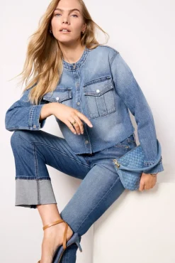 Blazers & Jackets<EVEREVE Kacey Collarless Denim Jacket Bluespace