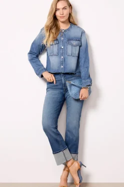 Blazers & Jackets<EVEREVE Kacey Collarless Denim Jacket Bluespace