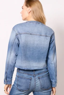 Blazers & Jackets<EVEREVE Kacey Collarless Denim Jacket Bluespace