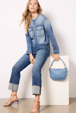 Blazers & Jackets<EVEREVE Kacey Collarless Denim Jacket Bluespace