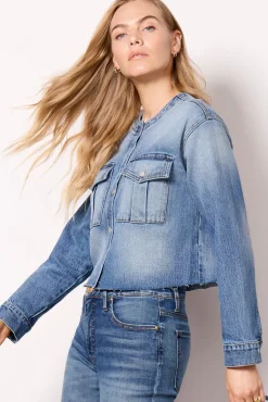Blazers & Jackets<EVEREVE Kacey Collarless Denim Jacket Bluespace