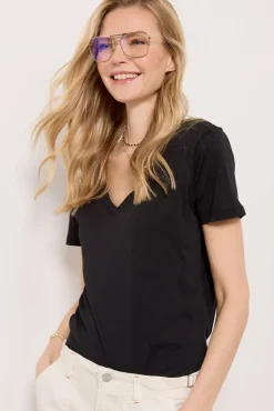 Tops & Tees<Z SUPPLY Kasey V Neck Tee Black
