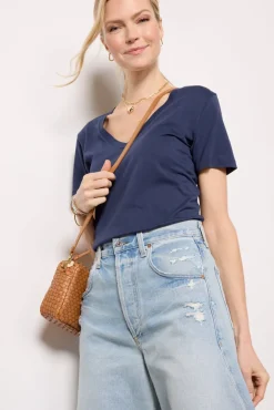 Tops & Tees<Z SUPPLY Kasey V Neck Tee Navy