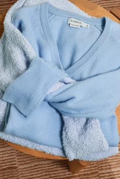 Sweaters<EVEREVE Kate Vneck Cashmere Pullover Blue/Riviera