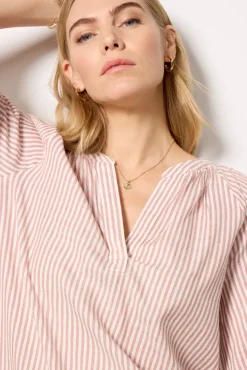 Tops & Tees<EVEREVE Katie Stripe Popover Mauve/White