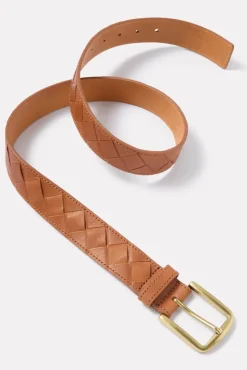 Belts<EVEREVE Keaton Basket Weave Belt Cognac