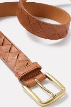Belts<EVEREVE Keaton Basket Weave Belt Cognac