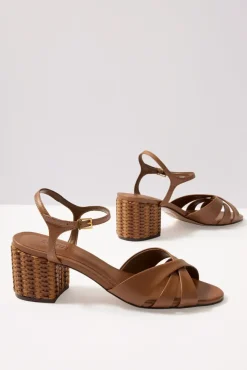 Shoes<SCHUTZ Keefa Mid Block Heel Caramel