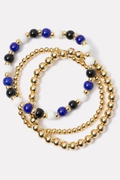 Jewelry<EVEREVE Keene Beaded Bracelet Pack Navy/White/Gold