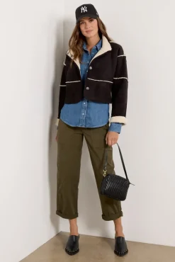 Blazers & Jackets<VELVET Kelly Sherpa Jacket Black/Ecru