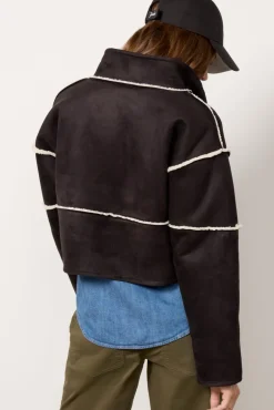Blazers & Jackets<VELVET Kelly Sherpa Jacket Black/Ecru