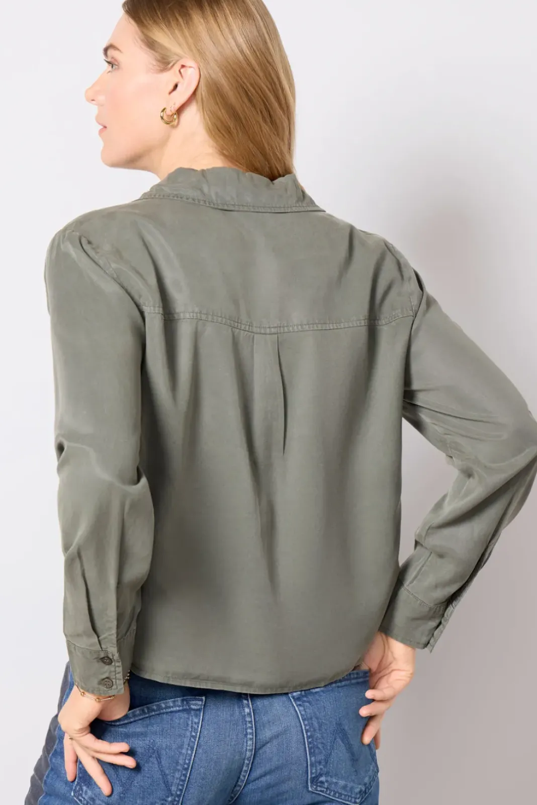 Tops & Tees<EVEREVE Kenley Utility Shirt Olive