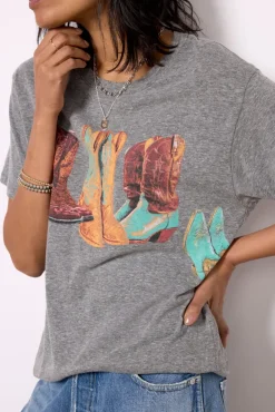 Tops & Tees<DAYDREAMER Kick Off Your Boots Tee Heathergrey
