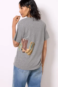 Tops & Tees<DAYDREAMER Kick Off Your Boots Tee Heathergrey